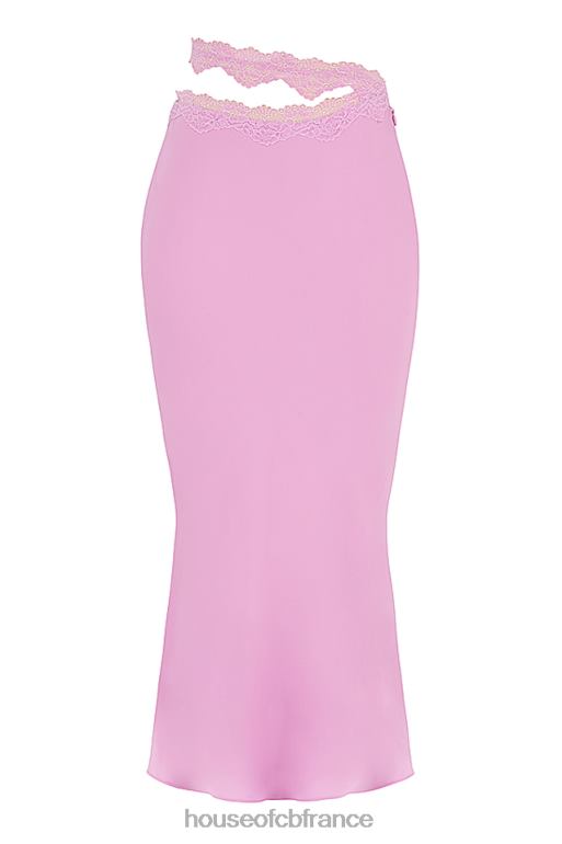 House of CB jupe longue rose Mathilda avec bordure en dentelle N888H909 vêtements