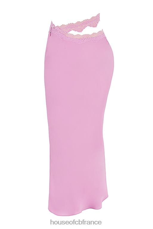 House of CB jupe longue rose Mathilda avec bordure en dentelle N888H909 vêtements