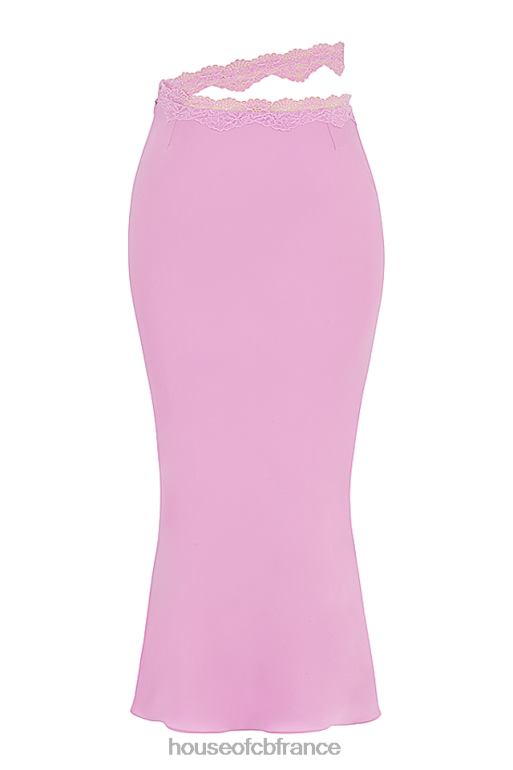 House of CB jupe longue rose Mathilda avec bordure en dentelle N888H909 vêtements
