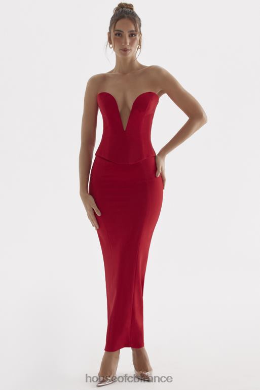 House of CB jupe longue rose rouge nayara N888H875 vêtements
