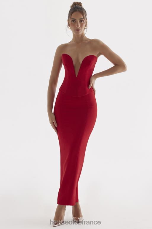 House of CB jupe longue rose rouge nayara N888H875 vêtements