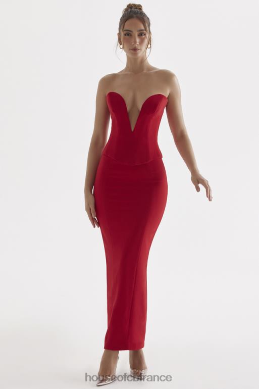 House of CB jupe longue rose rouge nayara N888H875 vêtements