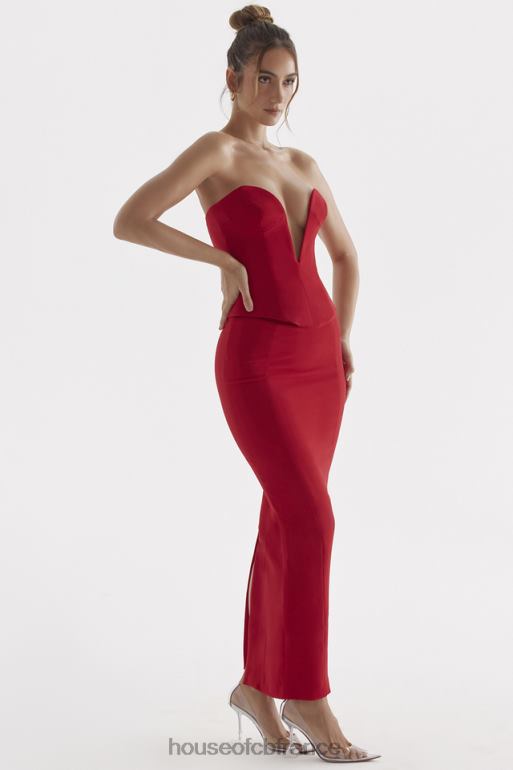 House of CB jupe longue rose rouge nayara N888H875 vêtements