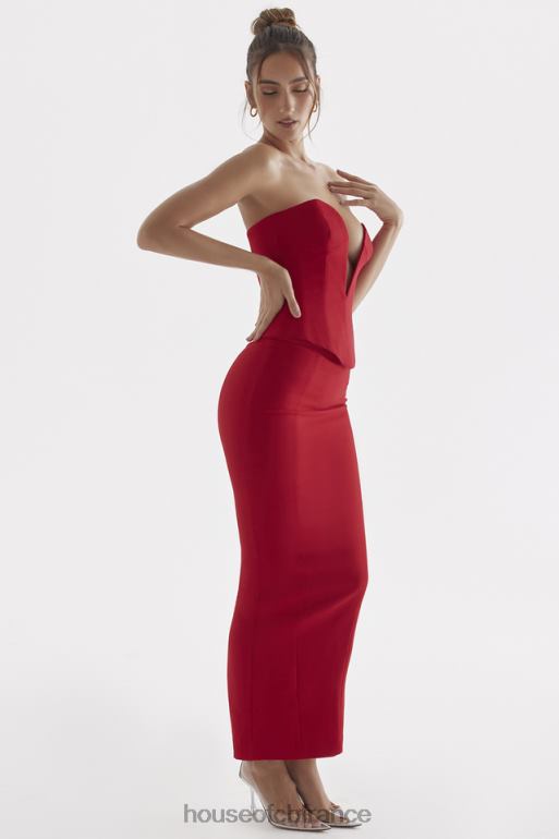 House of CB jupe longue rose rouge nayara N888H875 vêtements