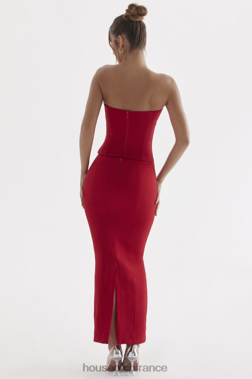 House of CB jupe longue rose rouge nayara N888H875 vêtements