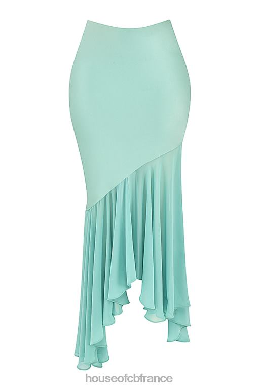 House of CB jupe longue à volants lila jade N888H915 vêtements