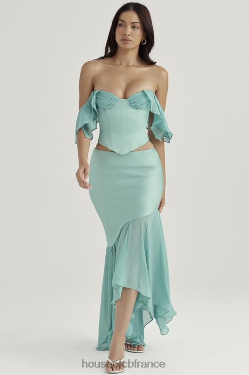 House of CB jupe longue à volants lila jade N888H915 vêtements