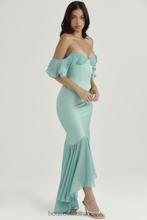 House of CB jupe longue à volants lila jade N888H915 vêtements