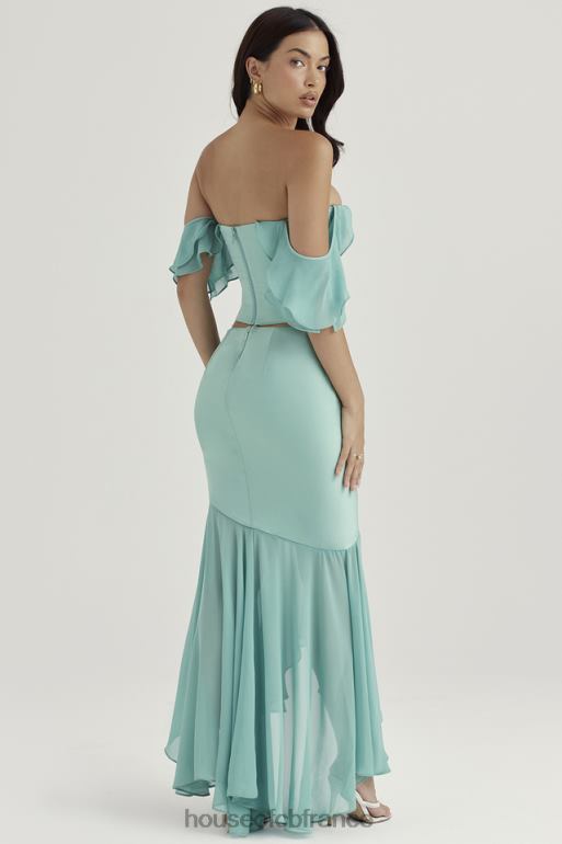 House of CB jupe longue à volants lila jade N888H915 vêtements