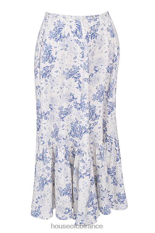 House of CB aitana jupe mi-longue imprimée bleue N888H864 vêtements
