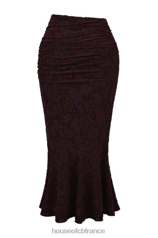 House of CB jupe mi-longue adrielle cacao N888H833 vêtements