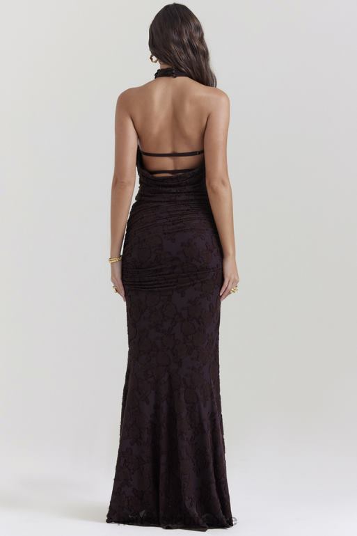 House of CB jupe mi-longue adrielle cacao N888H833 vêtements