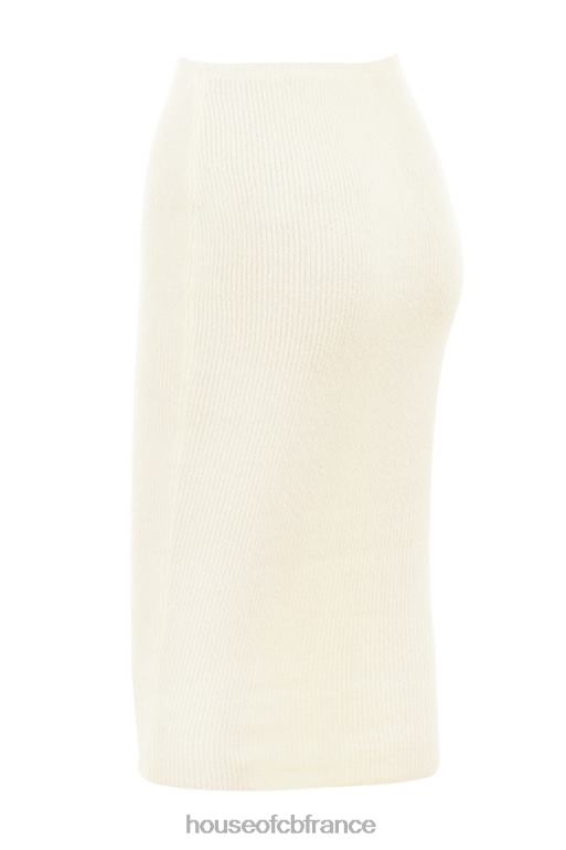 House of CB jupe mi-longue en maille crème lotte N888H951 vêtements