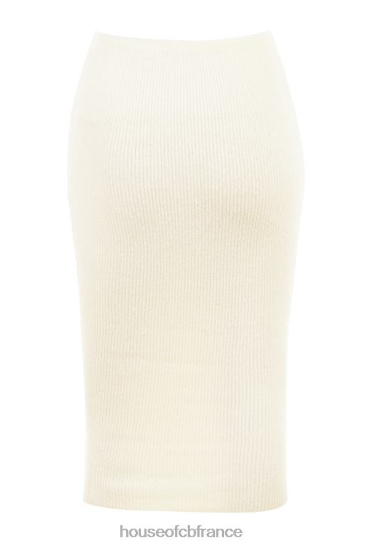 House of CB jupe mi-longue en maille crème lotte N888H951 vêtements
