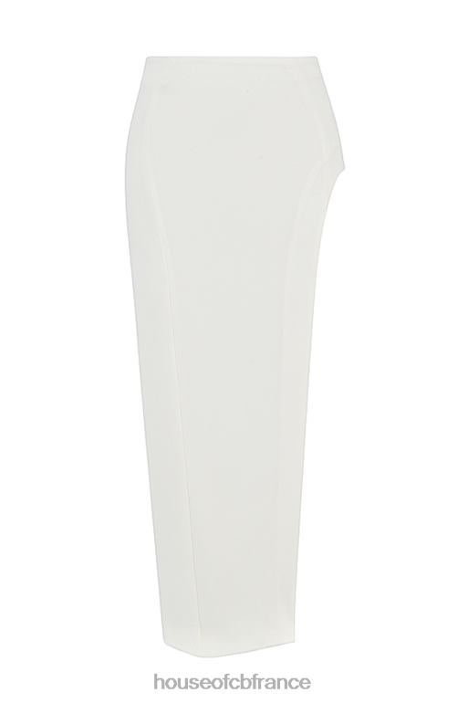 House of CB jupe mi-longue fendue sur la cuisse ivoire francesca N888H938 vêtements