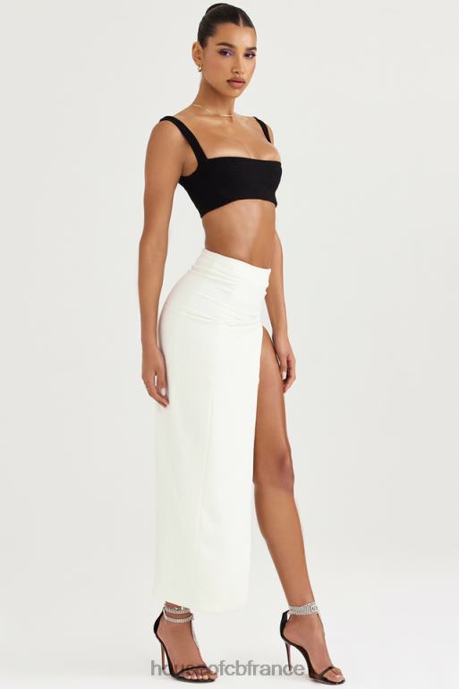 House of CB jupe mi-longue fendue sur la cuisse ivoire francesca N888H938 vêtements