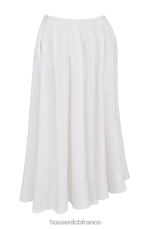 House of CB jupe mi-longue froncée blanche Cora N888H862 vêtements