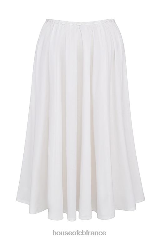House of CB jupe mi-longue froncée blanche Cora N888H862 vêtements