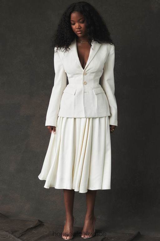 House of CB jupe mi-longue froncée ivoire suzette N888H839 vêtements