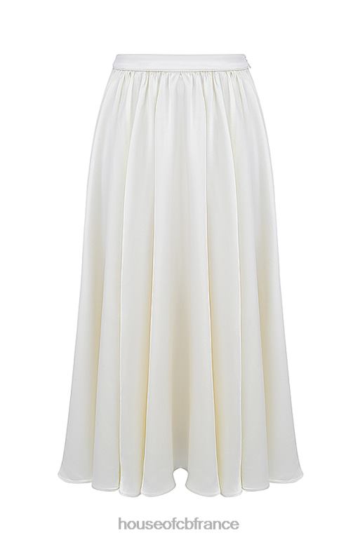 House of CB jupe mi-longue froncée ivoire suzette N888H839 vêtements