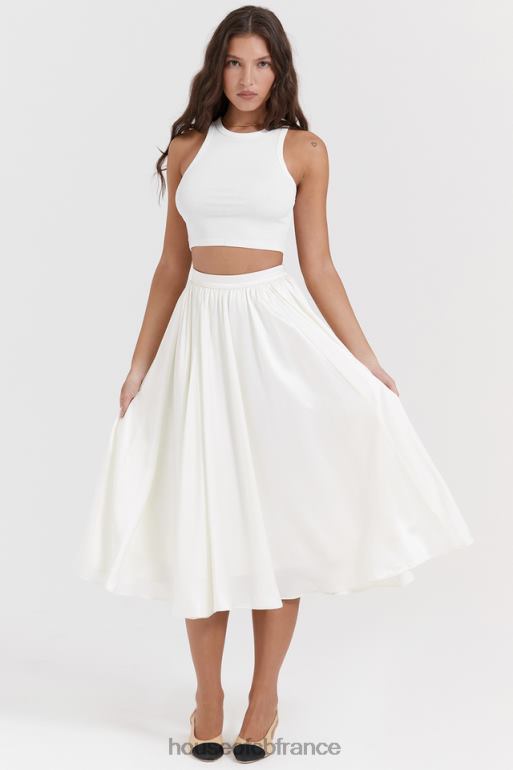 House of CB jupe mi-longue froncée ivoire suzette N888H839 vêtements