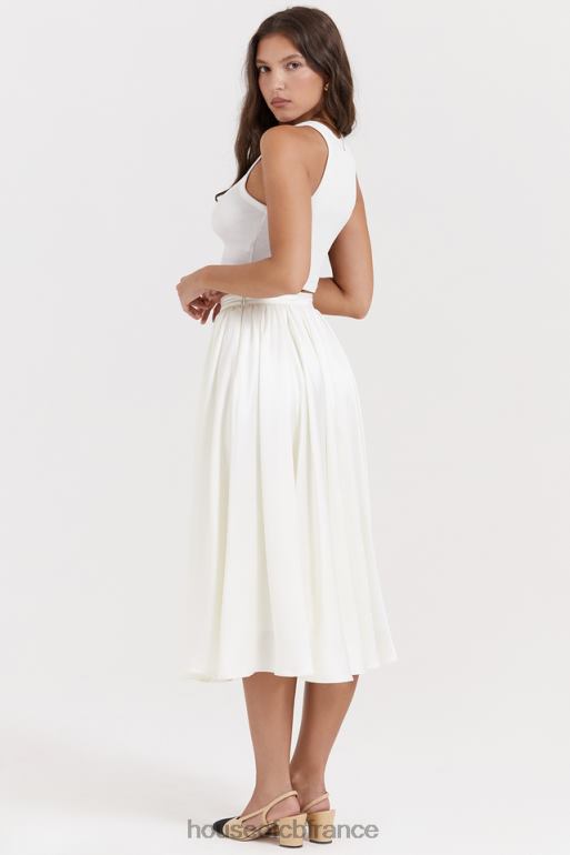 House of CB jupe mi-longue froncée ivoire suzette N888H839 vêtements