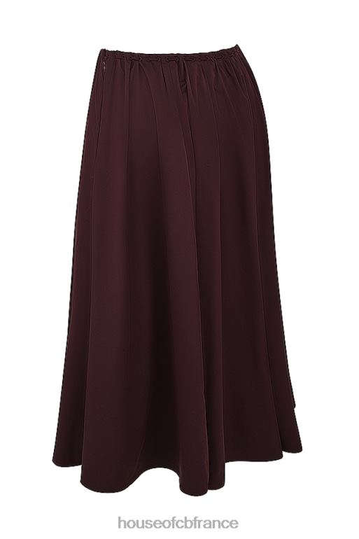House of CB jupe mi-longue froncée marron riche Cora N888H843 vêtements
