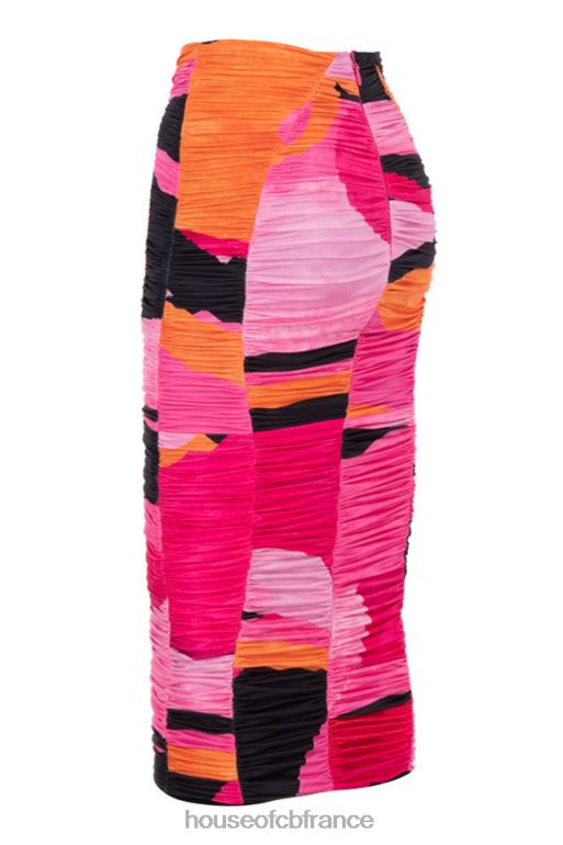 House of CB jupe mi-longue froncée multicolore nolene N888H1015 vêtements