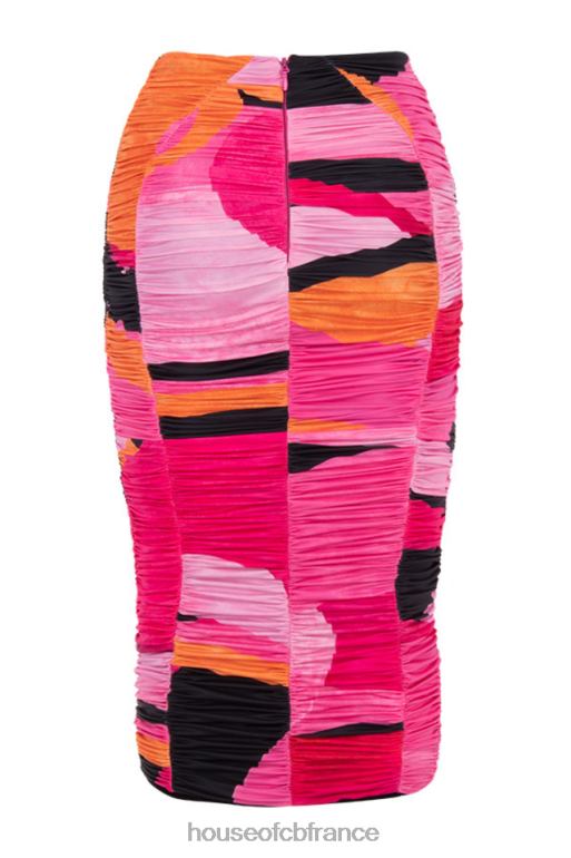 House of CB jupe mi-longue froncée multicolore nolene N888H1015 vêtements
