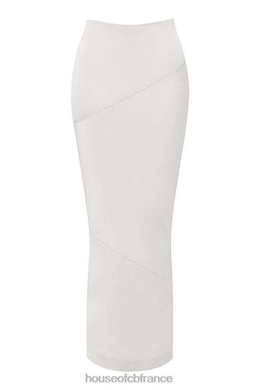 House of CB jupe midi coupe en biais en satin ivoire colette N888H911 vêtements