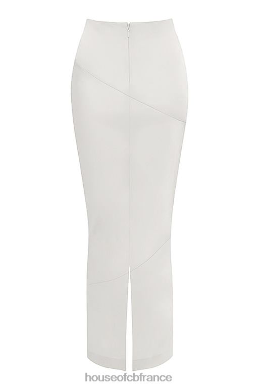 House of CB jupe midi coupe en biais en satin ivoire colette N888H911 vêtements