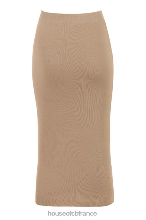 House of CB jupe midi en maille camel chiné N888H884 vêtements