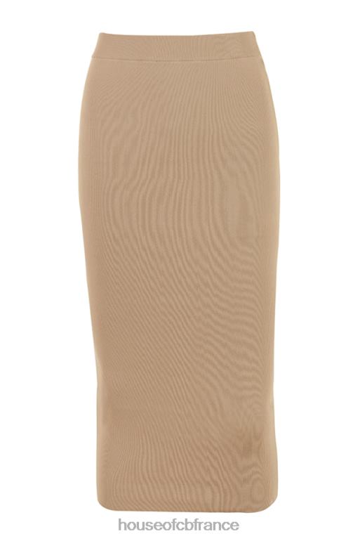 House of CB jupe midi en maille camel chiné N888H884 vêtements