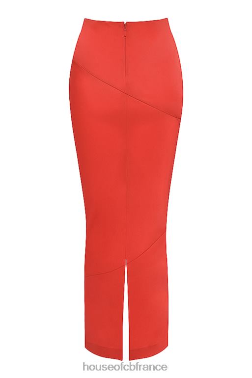 House of CB jupe midi taille basse en satin écarlate colette N888H943 vêtements