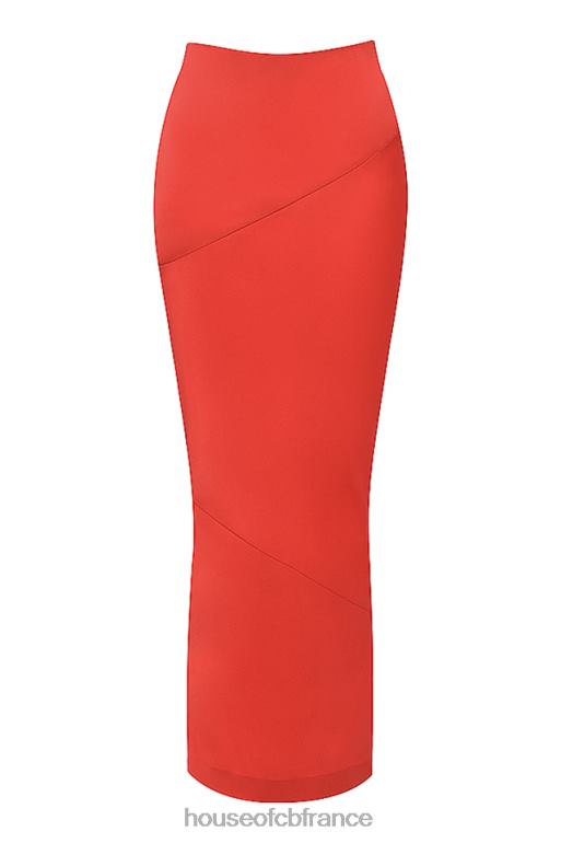 House of CB jupe midi taille basse en satin écarlate colette N888H943 vêtements