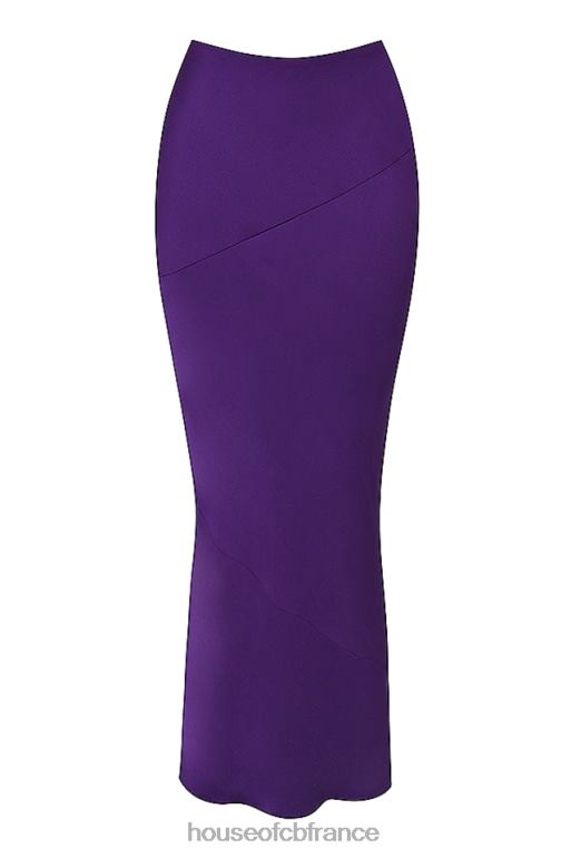 House of CB jupe midi taille basse en satin raisin colette N888H959 vêtements