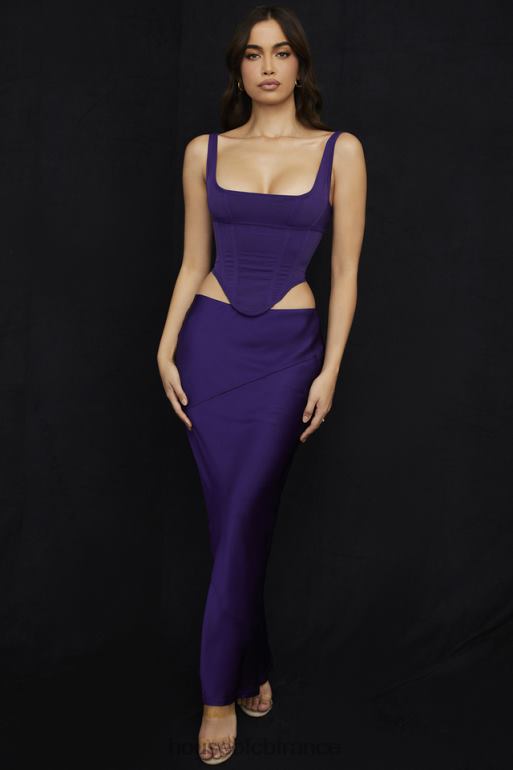 House of CB jupe midi taille basse en satin raisin colette N888H959 vêtements