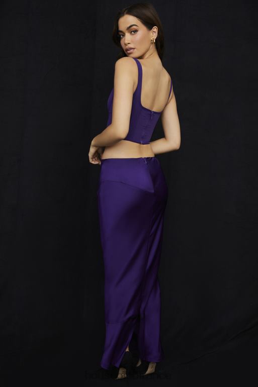 House of CB jupe midi taille basse en satin raisin colette N888H959 vêtements