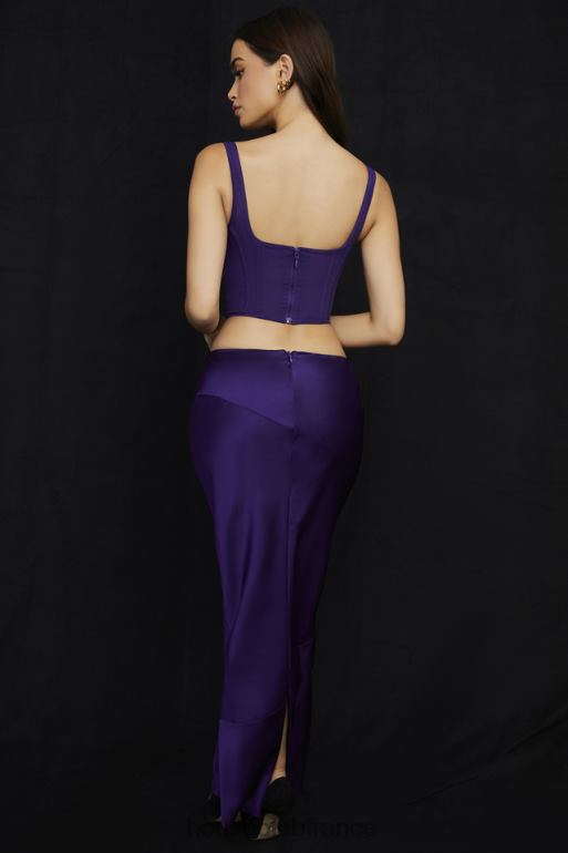 House of CB jupe midi taille basse en satin raisin colette N888H959 vêtements