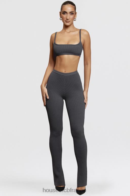 House of CB legging mitzi en maille côtelée gris foncé N888H893 vêtements
