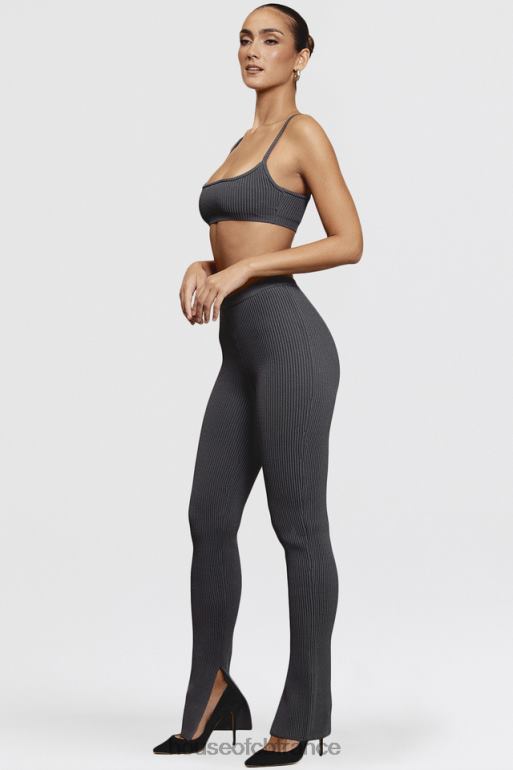 House of CB legging mitzi en maille côtelée gris foncé N888H893 vêtements