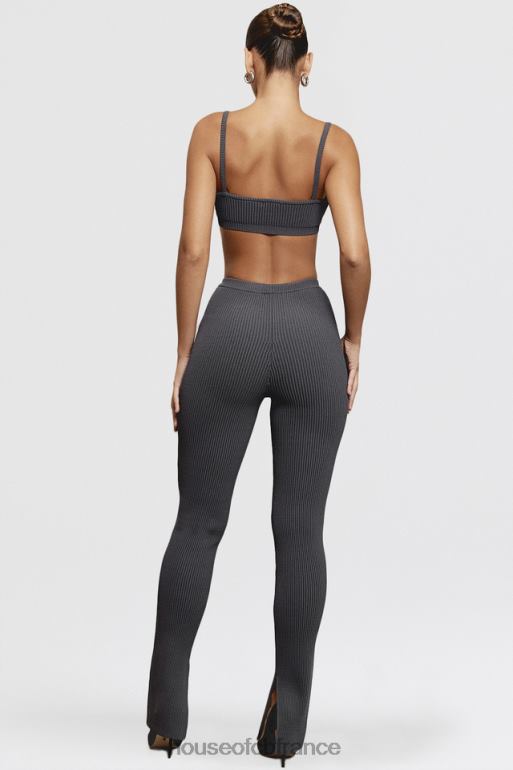 House of CB legging mitzi en maille côtelée gris foncé N888H893 vêtements