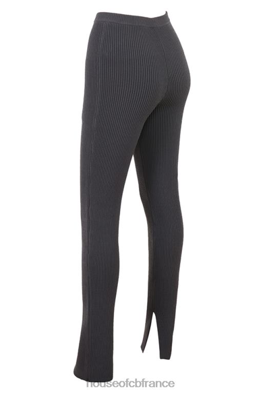 House of CB legging mitzi en maille côtelée gris foncé N888H893 vêtements