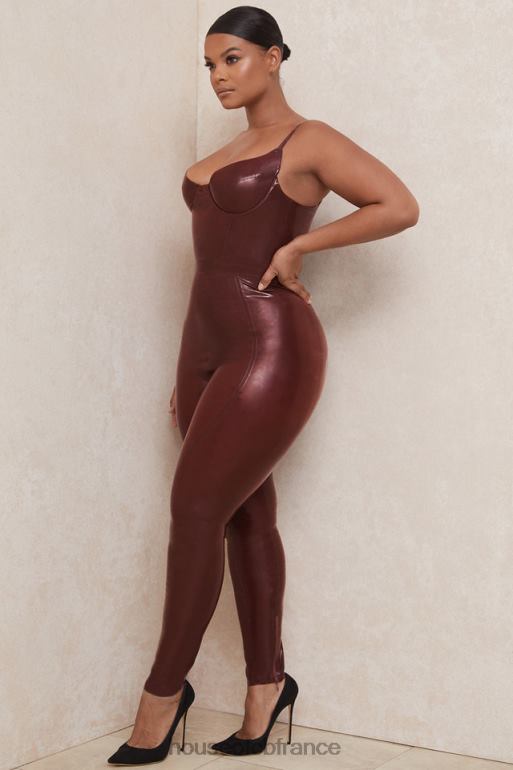 House of CB lia raisin legging taille haute en latex N888H1003 vêtements