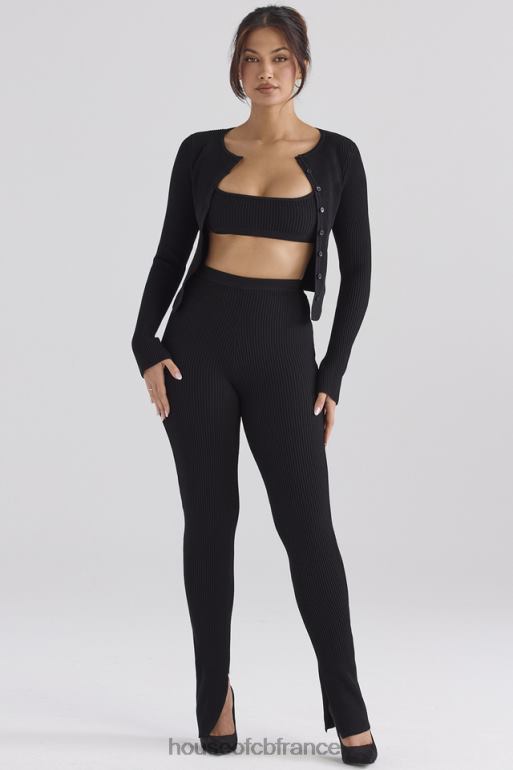 House of CB mitzi legging en maille côtelée noir N888H876 vêtements