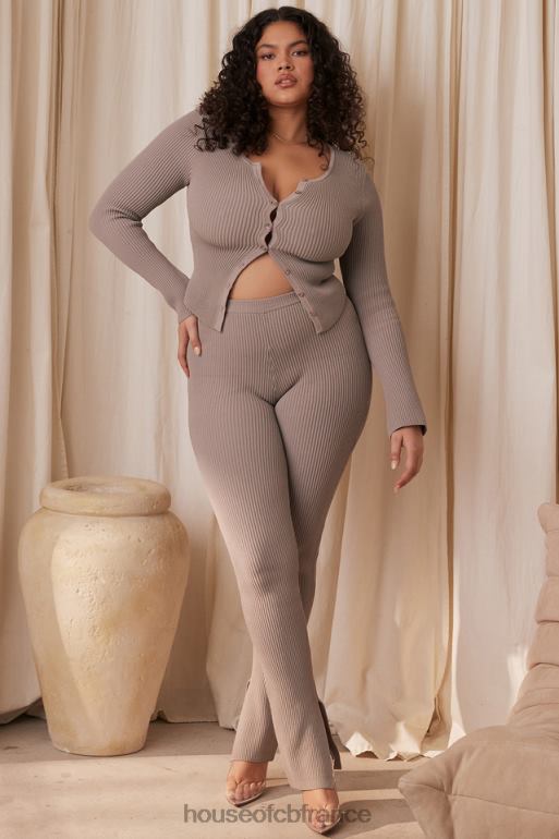 House of CB mitzi legging en maille côtelée taupe N888H877 vêtements
