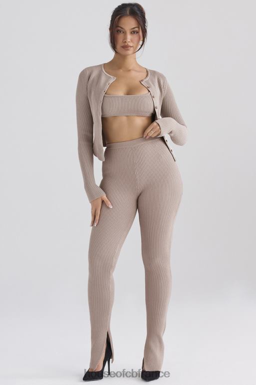House of CB mitzi legging en maille côtelée taupe N888H877 vêtements