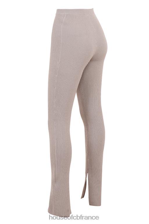House of CB mitzi legging en maille côtelée taupe N888H877 vêtements