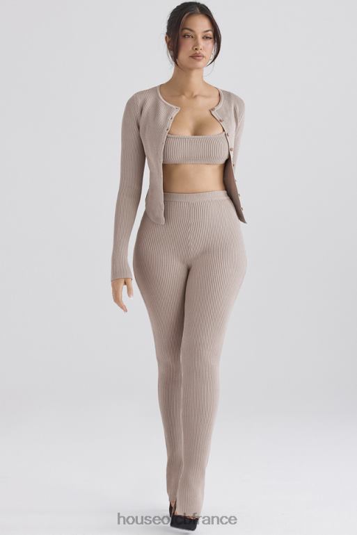 House of CB mitzi legging en maille côtelée taupe N888H877 vêtements