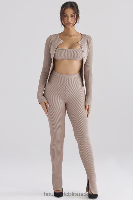 House of CB mitzi legging en maille côtelée taupe N888H877 vêtements